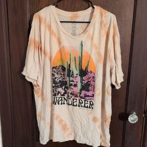 Pure Vida Tye Dye Wander Graphic Short Sleeve Tshirt Size 2X